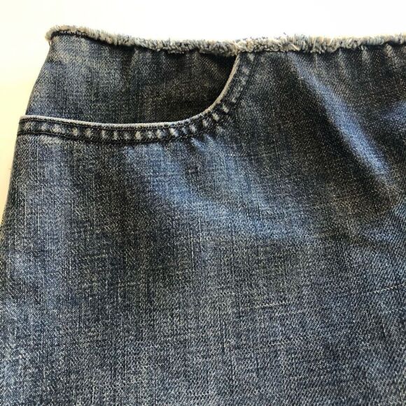 J. Crew Medium Wash Button Fly Jean Skirt Size 12 - Picture 5 of 11